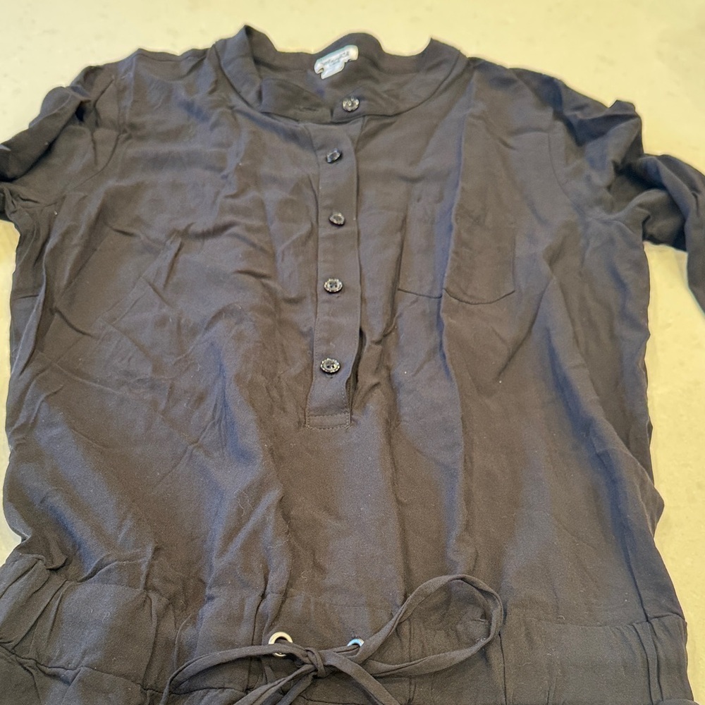 Splendid Charcoal Button-Up, solid black Jumpsuit - image 1